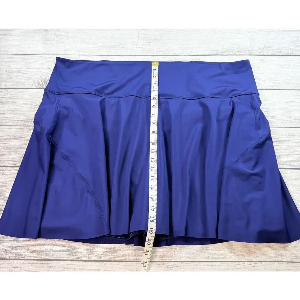 Athleta Ace Tennis Skort Navy Blue Sporty Stretch Pockets Size 3X